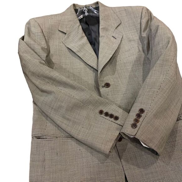 Valentino Uomo Vintage 1980s Blazer Houndstooth 100% Wool Italy 39 Regular - Picture 5 of 10